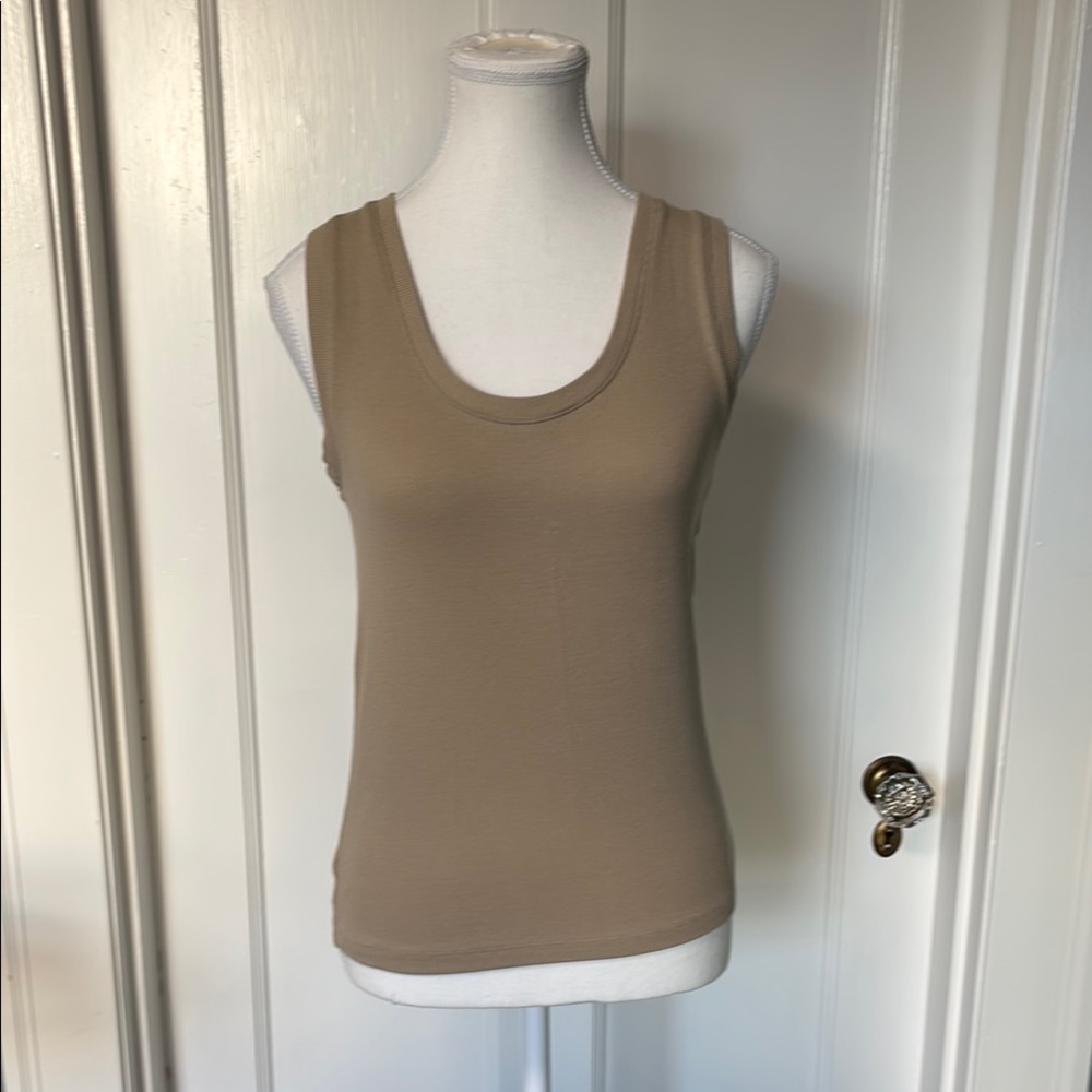 LOFT Brown Ribbed Tank Top